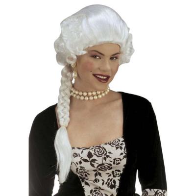 Perruque Duchesse Femme Marquis / Marquises - WIDMANN - Blanc - Longue Tresse