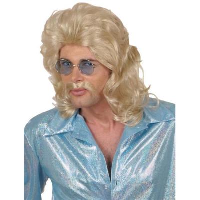Perruque Annees 70 Blonde Avec Moustaches