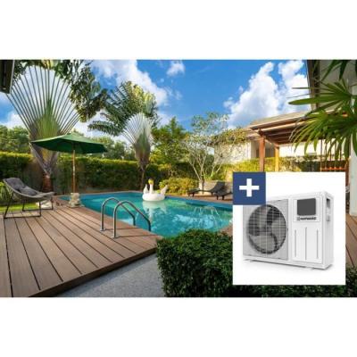 Piscine bois rectangle panama - 6.20 x 4.10 x 1.45 m + pompe &agrave; chaleur - puissance 6.1 kw