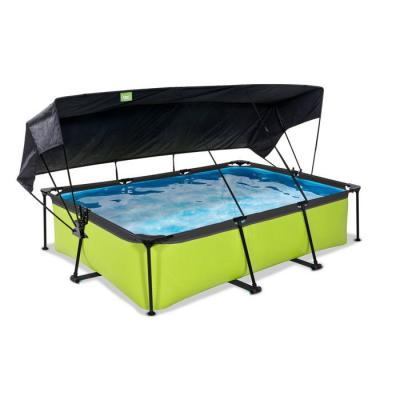 Piscine Lime 300x200x65cm avec pompe filtrante et voile d'ombrage - vert