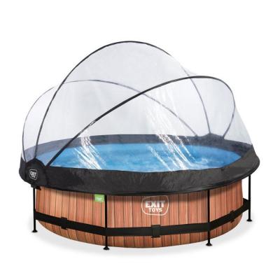 Exit piscine diametre 300x76cm (12v) wood marron + boitier 30.32.10.10