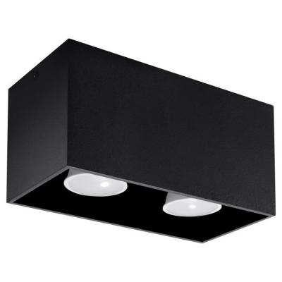 Plafonnier 2 lampes design QUID - aluminium - noir