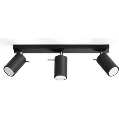 Plafonnier 3 lampes design RANDY - acier - noir