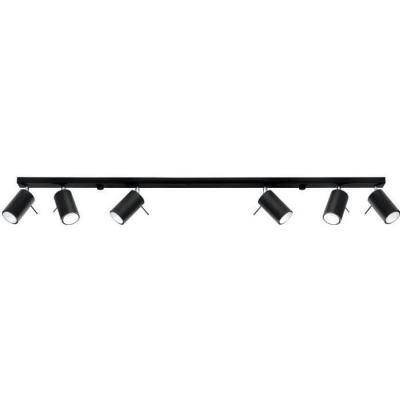 Clairage de plafond ring 6L l noir: 120, b: 8, h: 15, GU10, dimmable