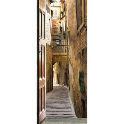 Plage 141002 Rue pi&eacute;tonne Sticker pour porte 204 cm x 83 cm