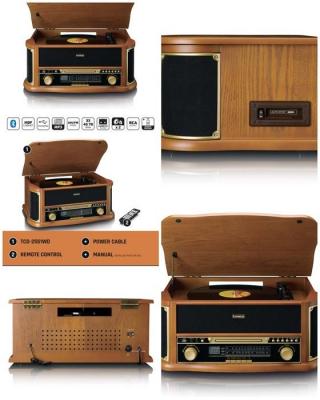 Platine Disque Vinyle - RETRO - TCD-2551WD - Bluetooth 5.0 - Radio - Lecteur CD - Vintage