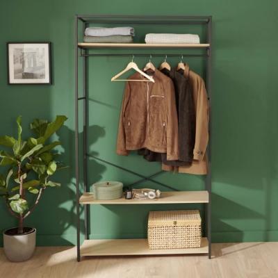 MOB-IN Portant V&ecirc;tements en Bois et M&eacute;tal L110 x H200cm June