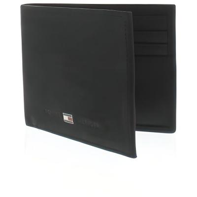 Tommy Hilfiger Portefeuille homme en cuir noir. Couleur: Noir