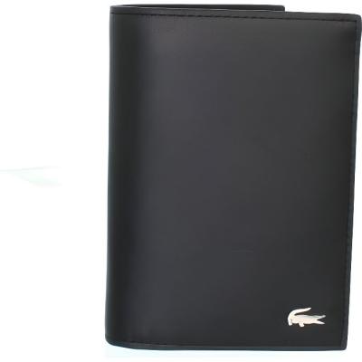 Lacoste Portefeuille Fitzgerald en cuir uni 7 cartes Taille Taille unique Noir