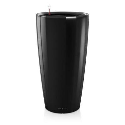 Pot Rondo Premium 32 - kit complet, noir brillant &oslash; 32 cm - Lechuza