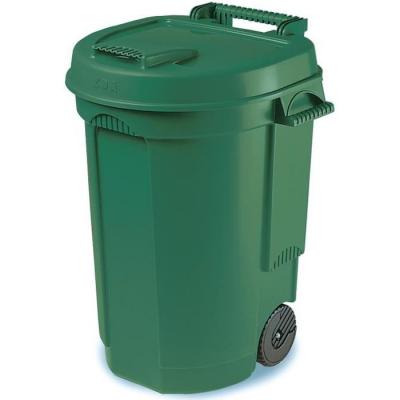 EDA - Poubelle 110 L &agrave; roulettes - 55 x 58 x 81 cm - Vert