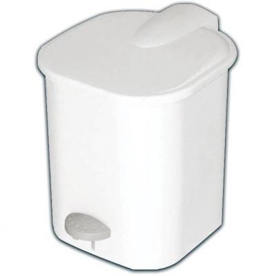 Poubelle plastique blanc pour sanitaires, 4 litres
