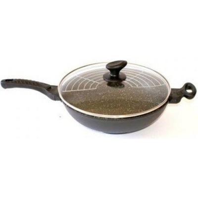 PRADEL EXCELLENCE Wok 32 cm avec couvercle fa&ccedil;on pierre 5 l