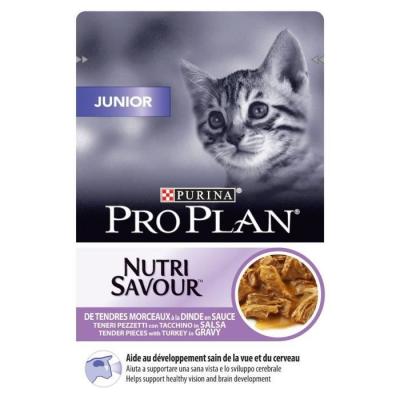 Purina Pro Plan Nutrisavour Junior Pochons &agrave; la Dinde pour Chaton 85 g