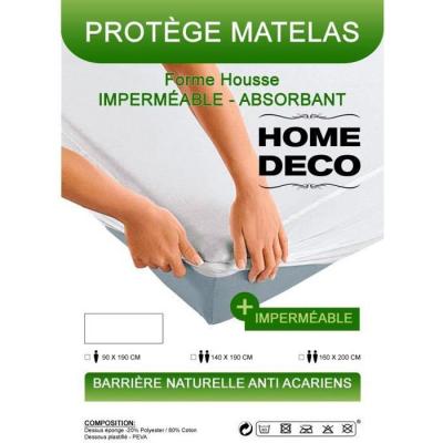 Prot&egrave;ge matelas anti acariens et impermeable Blanc 140x190cm - Blanc