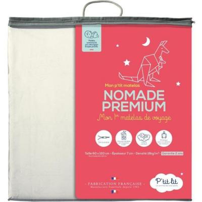 Matelas Nomade Premium Pliant 2 parties P'TIT LIT blanc