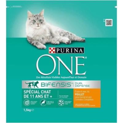 Croquettes chat de 11 ans et+ - Poulet et C&eacute;r&eacute;ales compl&egrave;tes - 1.5kg