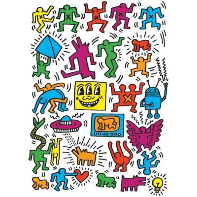 Puzzle 1000 pi&egrave;ces : Keith Haring : Collage Coloris Unique