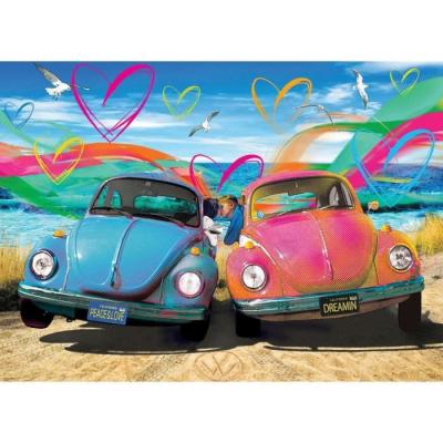 Puzzle 1000 pi&egrave;ces : Volkswagen Beetle Love Coloris Unique