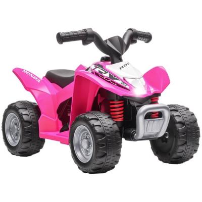 Quad &eacute;lectrique enfant 6v 30w honda trx 250x v max. 2,8 kmh phare led klaxon rose