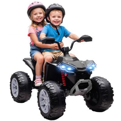 Quad &eacute;lectrique enfant 24v max. 6,5kmh port usb, mp3 effets lumineux noir