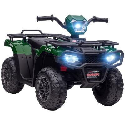 Quad &eacute;lectrique enfant 12v 2 moteurs vitesse 2-4kmh effets lumineux sonores vert