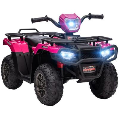 Quad &eacute;lectrique enfant 12v 2 moteurs vitesse 2-4kmh effets lumineux sonores rose