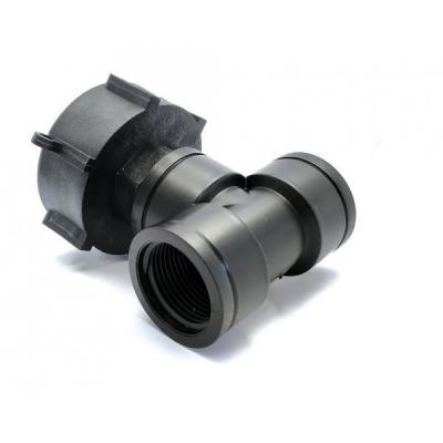 Raccord S60x6 en polypropyl&egrave;ne - double sortie femelle 1'' BSP pour IBC 1000 litres - 1''