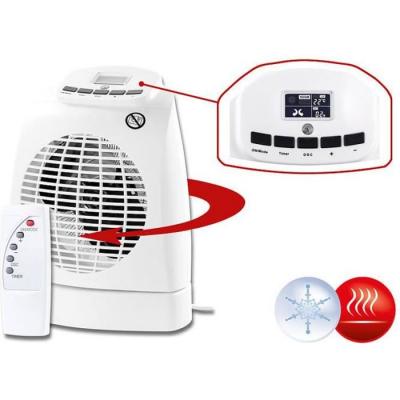 Radiateur soufflant 1000 / 2000 W avec t&eacute;l&eacute;commande
