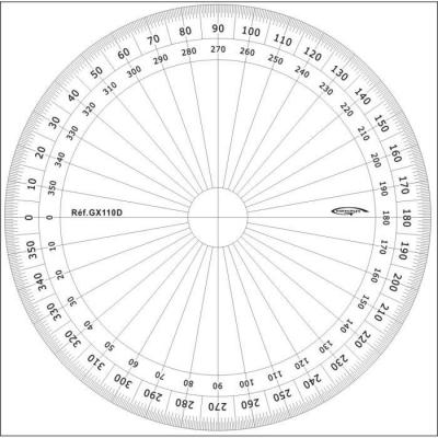GRAPHOPLEX Rapporteur cercle entier 10cm degr&eacute;s Transparent