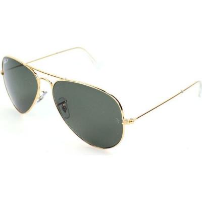 Lunettes de soleil polaris&eacute;es AVIATOR LARGE METAL RB3025 Vert Ray Ban