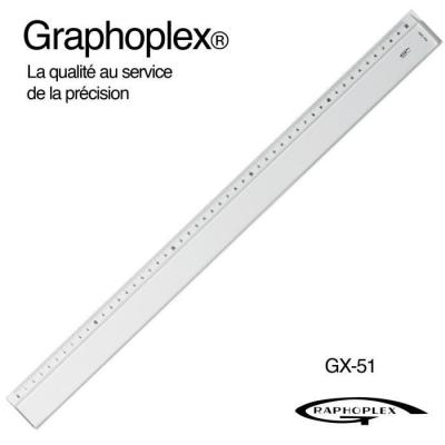 Graphoplex R&egrave;gle biseau + bosselage 50 cm Transparent