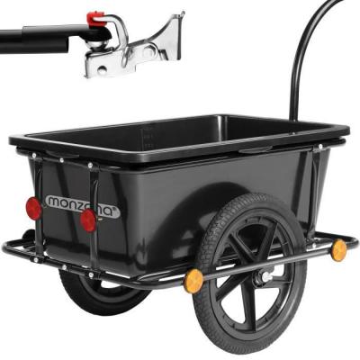 Remorque de v&eacute;lo Monzana avec barre d'attelage Poign&eacute;es Pneumatiques 90 litres