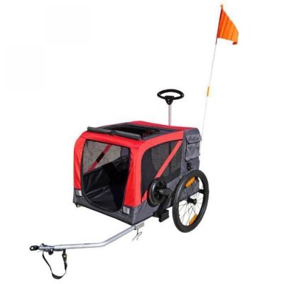 Remorque v&eacute;lo utilitaire pour chiens rouge