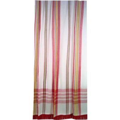 Poyet Motte - Rideau marseillais tiss&eacute; Rouge 225 x 140 cm - Rouge