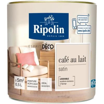 Ripolin - Peinture Murale Toutes Pi&egrave;ces - Satin - 0,5L - Caf&eacute; au Lait