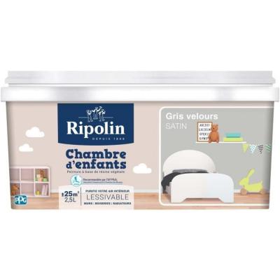 Peinture chambre d'enfant 2,5L RIPOLIN - Ton: Gris velours