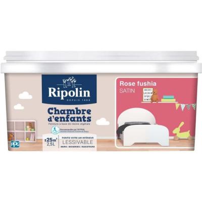 Peinture rose fushia satin RIPOLIN Chambre enfants 2.5 l
