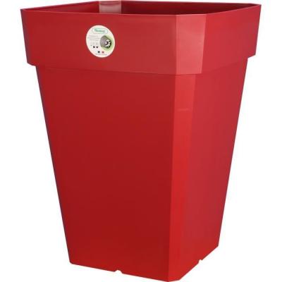 Pot de fleurs Soleilla carr&eacute; hauteur 40cm rouge 