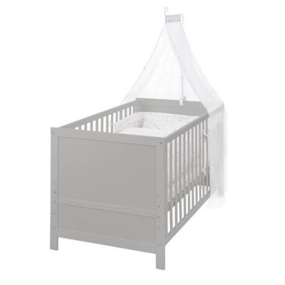 Lit b&eacute;b&eacute; &eacute;volutif &agrave; barreaux 70x140 avec literie en bois taupe