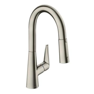 Cuisine avec douchette extractible talis m51 2 jets sbox , aspect acier inox