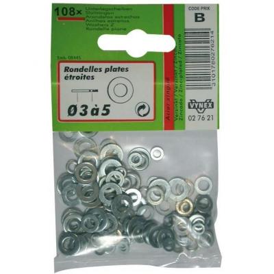 VYNEX Rondelle Plate &eacute;troite Assortiment d.3-4-5 Sachet x108