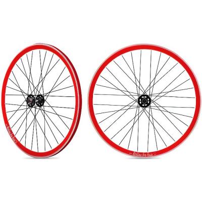 Rodi roue arri&egrave;re fixie jante et moyeu rouge noir