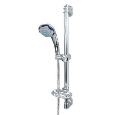 ROUSSEAU Barre de douche + douchette sans robinet Heko - Chrom&eacute;