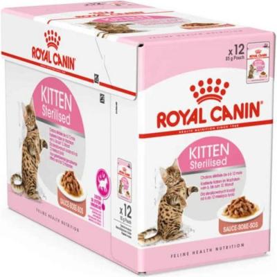48x85g Sterilised Kitten en sauce Royal Canin - P&acirc;t&eacute;e pour chat