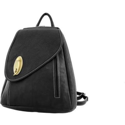 Sac &agrave; dos Katana cuir de Vachette K 322016 - Noir - Cuir - Femme