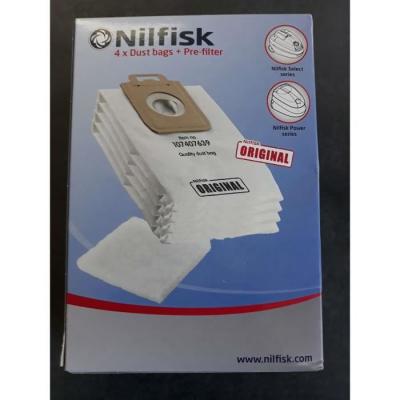 Boite de 4 sacs hygiene + pre filtre power aspirateur 1470416500, 128389187 nilfisk, philips