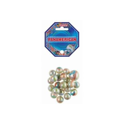 MaR&eacute;cr&eacute;ation-MesBilles Lot de 20 Billes 16 mm + 1 calot 25 mm Panamerican, X0-ZB4K-FM23, Blanc