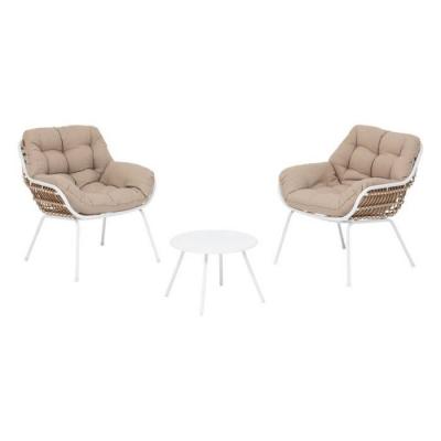 Salon de jardin duo paopao blanc en acier trait&eacute; en epoxy