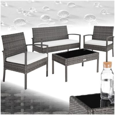 Tectake salon de jardin sparte 4 places - gris 403398